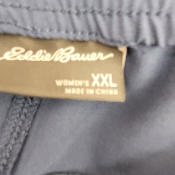 Eddie Bauer Traveler Ankle Pants Womens XXL Blue High Rise Elastic Waist Pocket - Picture 3 of 12